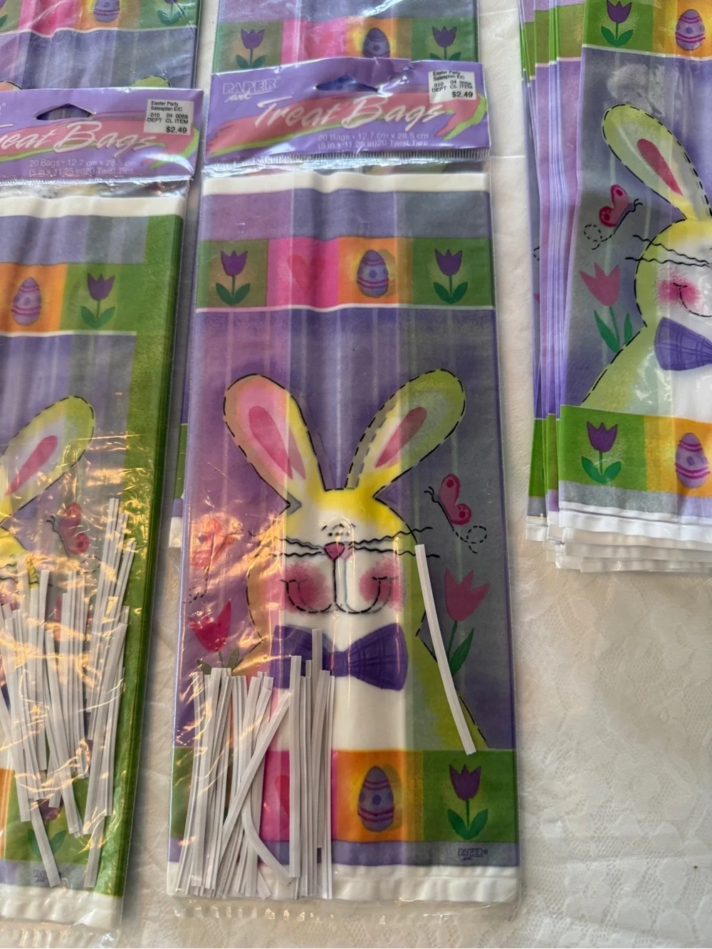 Treat Bags with Easter Bunny Design - Purple Easter Party Favor Bags New